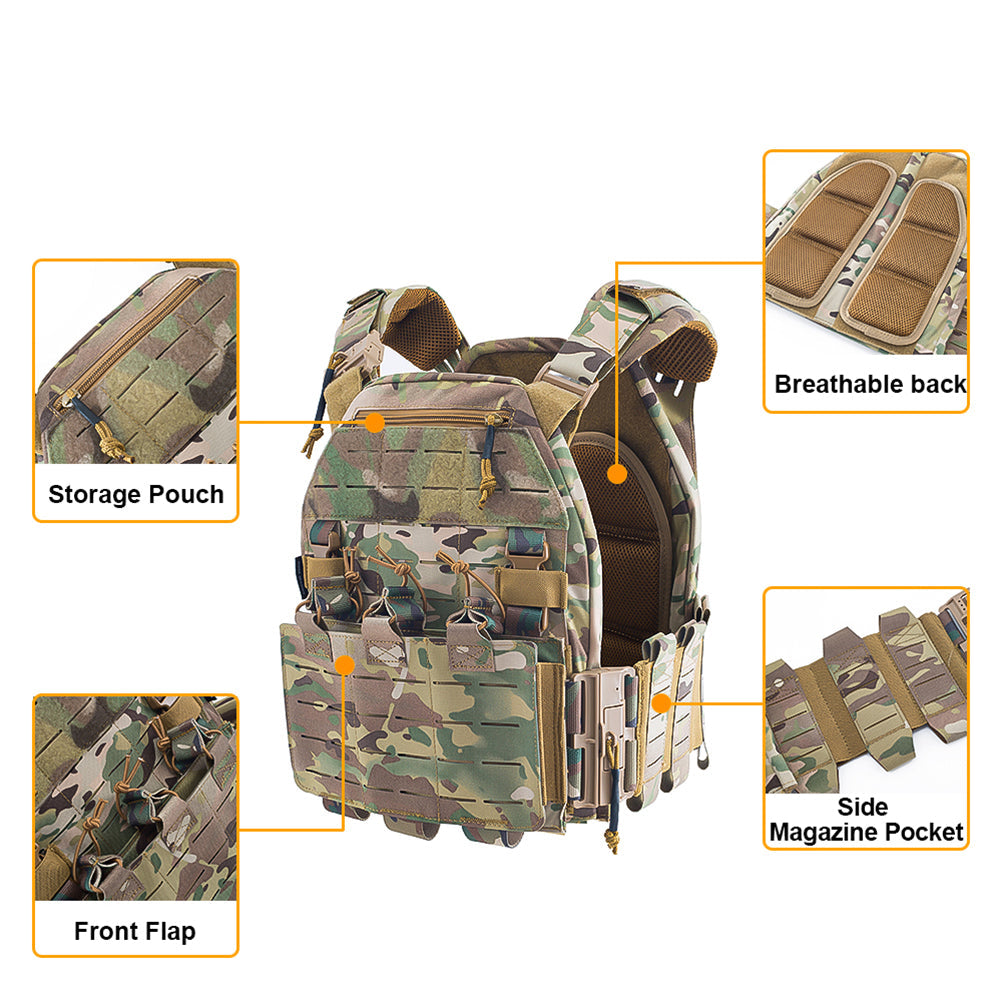 SINAIRSOFT Tactical Vest Magnetic Quick Release Light Weight JPC OCP