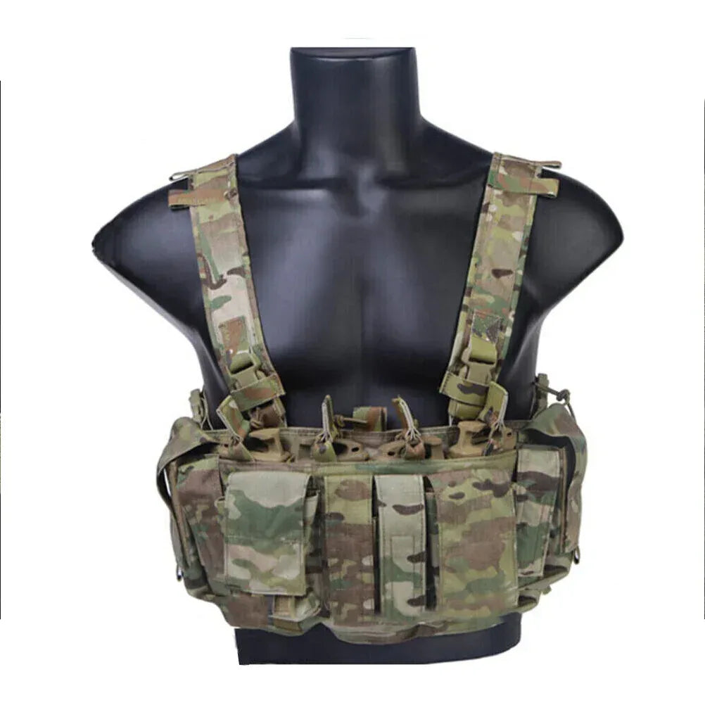 EMERSONGEAR MF Tactical Chest Rig UW Gen IV مع حقيبة راديو وحافظة مسدس ذخيرة 5.56 9 ملم