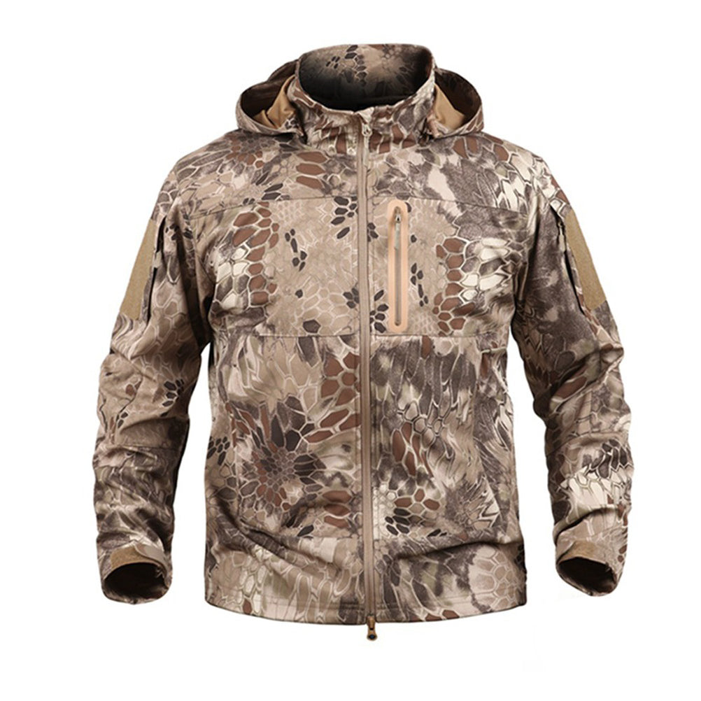 SINAIRSOFT Men's Tactical Soft Shell Polyester Windbreaker Coat