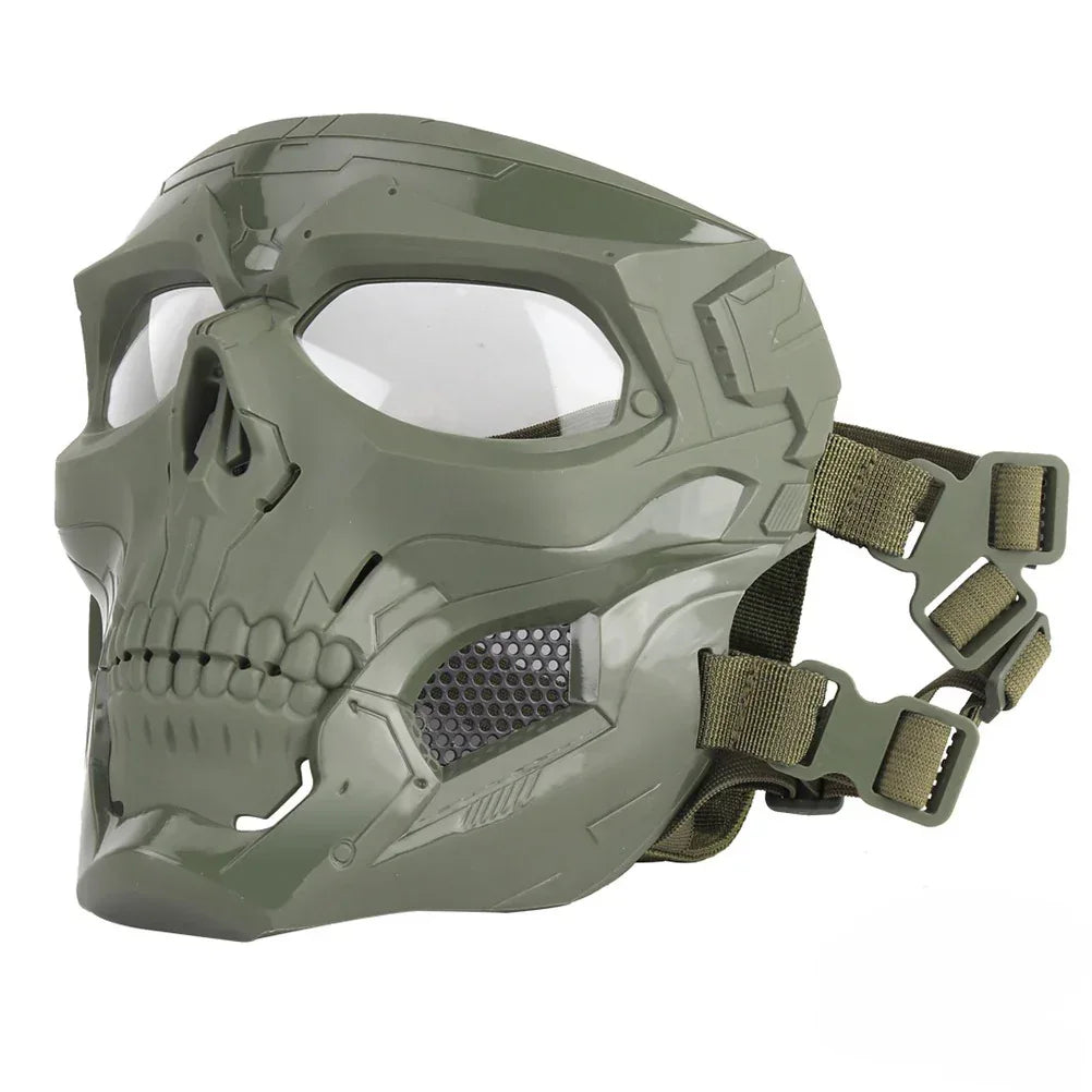 قناع SINAIRSOFT Skull التكتيكي للعبة الأيرسوفت، قناع وجه كامل واقٍ CS للخوذة