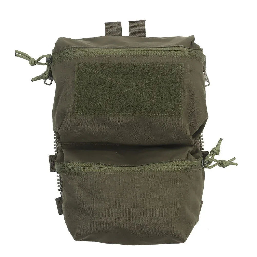 SINAIRSOFT Tactical Back Panel Double Pouch For V5 Plate Vest Zipper GP Bag