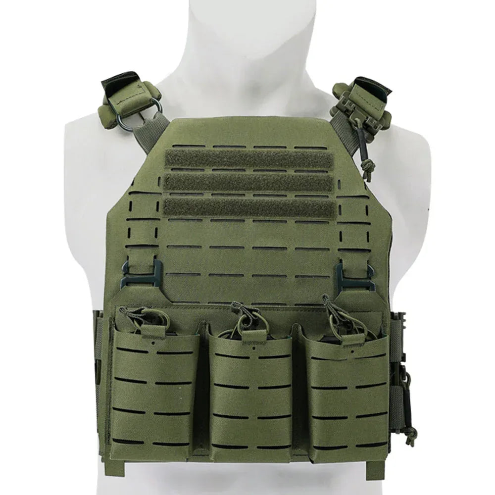 سترة SINAIRSOFT التكتيكية مع تحرير سريع وقص ليزر لثلاث مخازن ذخيرة
